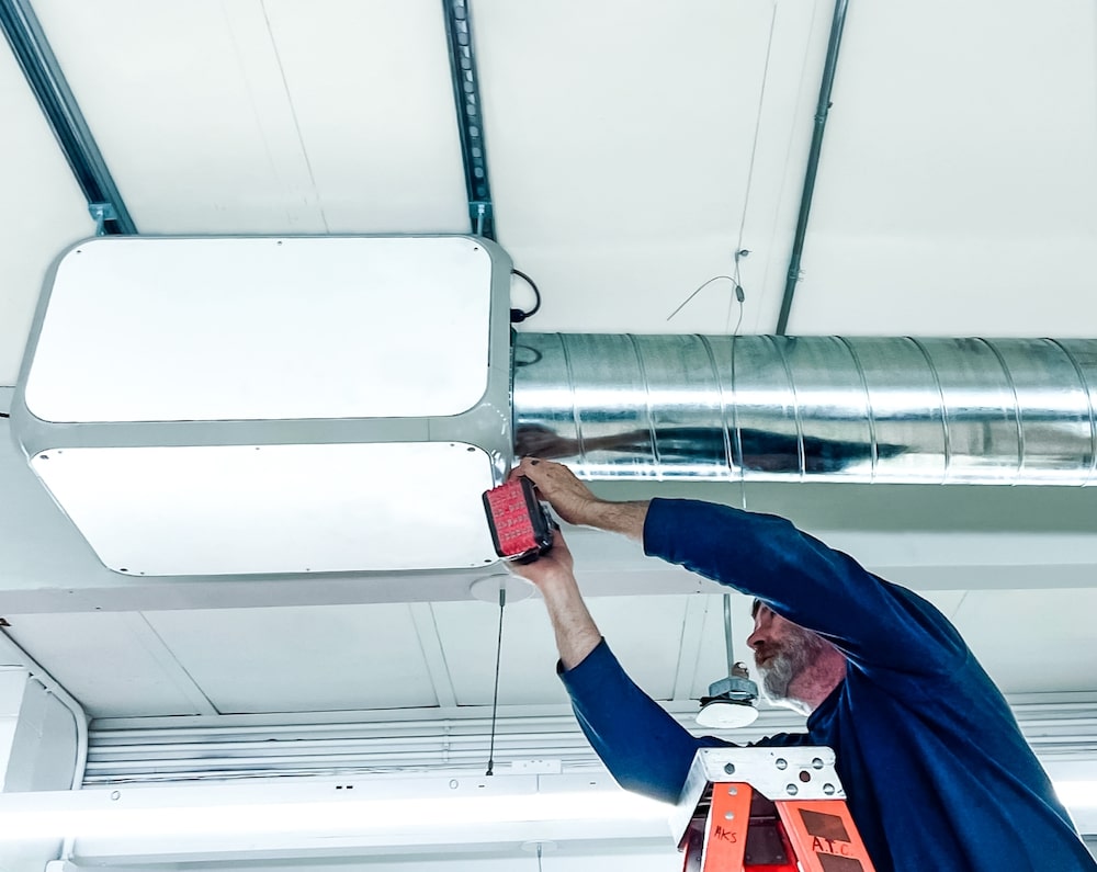Tatama&reg; installation in an exposed ceiling